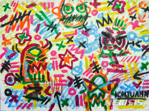 【서울=뉴시스】 고주안, Daily Drawing Project Series, 2017, Oil pastel and acrylic on acrylic paper, 24x33cm