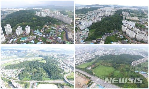 【광주=뉴시스】 광주시가 추진중인 민간공원 특례 1단계 사업 대상 민간공원 윗줄 왼쪽에서부터 시계방향으로 송암공원, 마륵공원, 수랑공원, 봉산공원. (사진=뉴시스 DB)