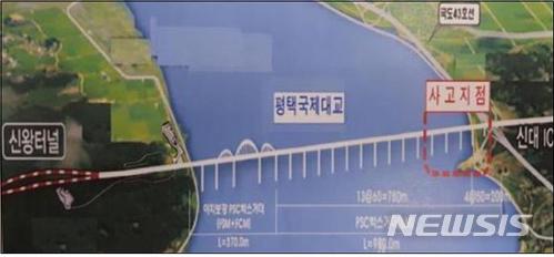 【서울=뉴시스】평택국제대교 계획 및 사고위치 (제공=국토교통부)