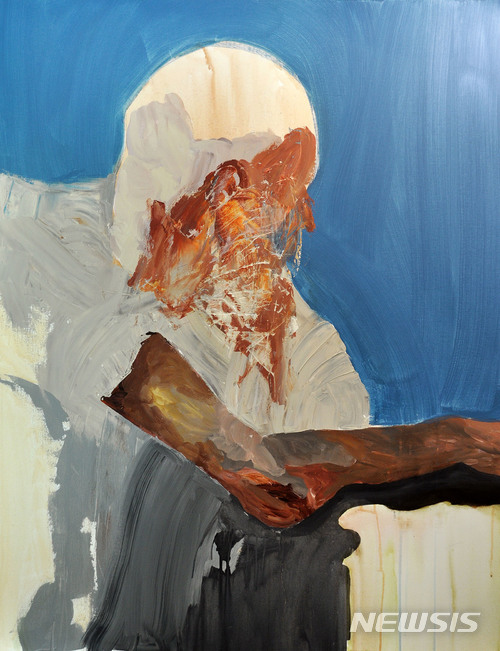 【서울=뉴시스】 함미나, 생각에 잠긴 사람, 2016, Oil, gouache, acrylic on canvas, 116.8x91㎝