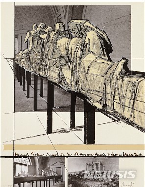 【서울=뉴시스】 크리스토, 포장된 조형물, 1987, 89ⅹ68.5cm, 실크스크린
