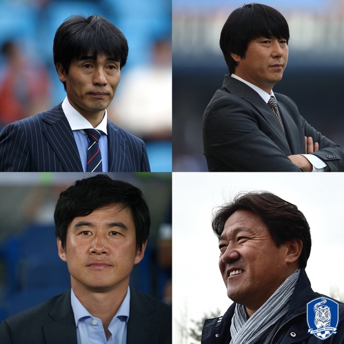 【서울=뉴시스】 위 왼쪽부터 시계방향으로 최진철 프로연맹경기위원장, 노상래 전 전남 감독, 정재권 한양대 감독, 박건하 전 서울이랜드 감독