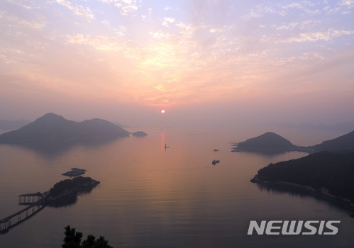 선유도 망주봉에서 바라본 낙조