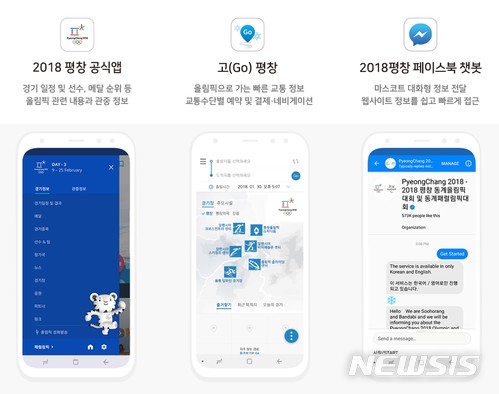 내 손 안의 올림픽, 모바일 트리오 '공식앱·Go평창·챗봇'