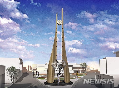  【부안=뉴시스】 = 전북 부안읍 동중리 200-1번지 일원으로 설치 중인 시계탑 광장 조형물 조감도, 2018.02.12. (사진= 부안군 제공) photo@newsis.com