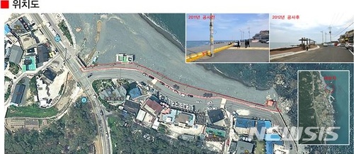 【울산=뉴시스】박일호 기자 = 울산시 동구(청장 권명호)는 이달부터 사업비 600만원을 들여 주전 몽돌해변광장 데크 전면교체 공사를 위한 실시설계용역을 진행한다고 13일 밝혔다. 사진은 사업 위치도. (사진=울산 동구 제공) photo@newsis.com