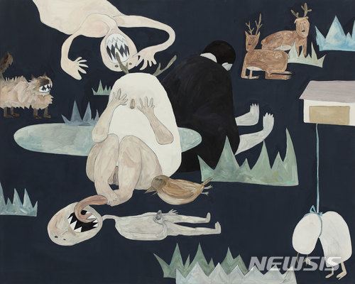 【서울=뉴시스】 서도이, 자장가도 소용이 없으니 밤이 없는 곳으로 가고 싶다, 2016, Oil on canvas, 130.3x162.2㎝