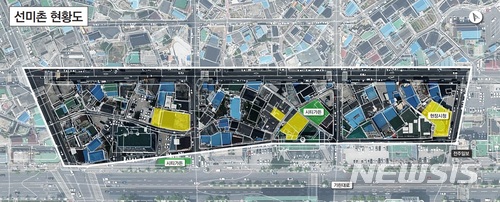 【전주=뉴시스】윤난슬 기자 = 전북 전주의 대표적인 성매매 집결지인 '전주 선미촌'에 복합 문화 예술 공간이 조성된다. 사진은 전주 선미촌 현황도. 2018.02.28.(사진=전주시 제공) photo@newsis.com 
