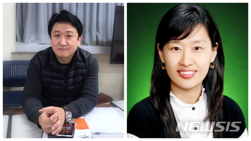 【대전=뉴시스】 대덕대 연극영상과 허회진(왼쪽) 교수와 뷰티과 전희영 교수가 각각 배우와 스태프로 연극 '최후의 전사’에 참여했다.(사진=대덕대 제공)