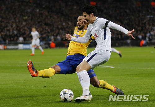 손흥민 선제골에도···토트넘, 유벤투스에 져 8강행 무산 