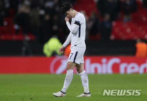 손흥민 선제골에도···토트넘, 유벤투스에 져 8강행 무산 