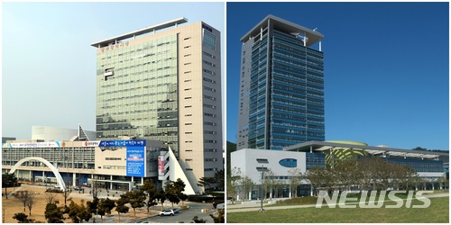 왼쪽이 광주시청, 오른쪽이 전남도청 청사. (사진=뉴시스DB)