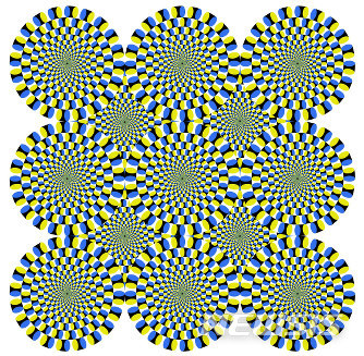 【서울=뉴시스】인공지능이 "회전하고 있다"라고 착시 현상을 일으킨 그림. (이미지 제공" 리쓰메이칸대학 기타오카 아키요시 교수 제공) 2018.03.21.