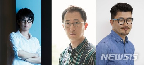 【서울=뉴시스】 제 9회 일우사진상-윤정미 작가(출판부문), 김천수 작가(전시부문), 박종식 작가(보도부문)