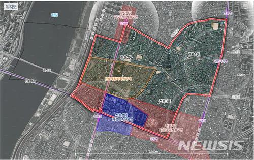 【서울=뉴시스】천호동 종합관리계획 위치도. (그래픽 = 강동구 제공) photo@newsis.com