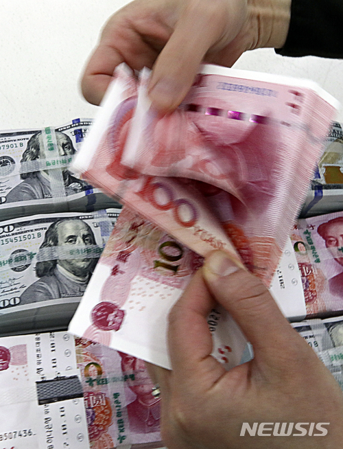 [올댓차이나]위안화 기준치 1달러=6.7774위안…0.16%↓