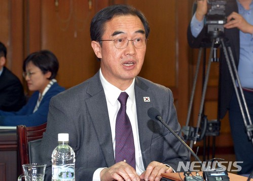 【파주=뉴시스】 사진공동취재단 = 조명균 통일부 장관. 2018.03.29. photo@newsis.com