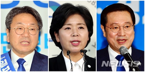 【광주=뉴시스】송창헌 기자 = 더불어민주당 광주시장 경선 후보자들. 왼쪽부터 가나다순으로 강기정·양향자·이용섭 예비후보. (사진=뉴시스DB)