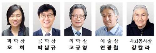 올해 '호암상' 수상자에 오희 예일대 교수 등 5명 선정
