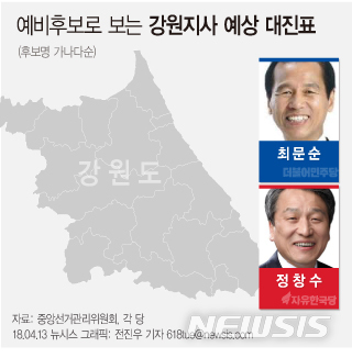 【서울=뉴시스】예비후보로 보는 강원지사 예상 대진표.