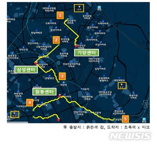 【서울=뉴시스】 <긴급차량 최단경로 기반 출동 경로>