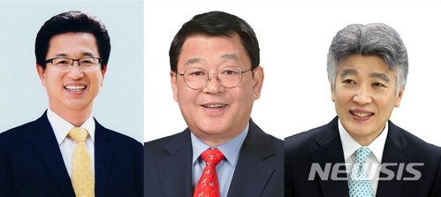 【대전=뉴시스】왼쪽부터 더불어민주당 허태정, 자유한국당 박성효, 바른미래당 남충희 대전시장 후보.