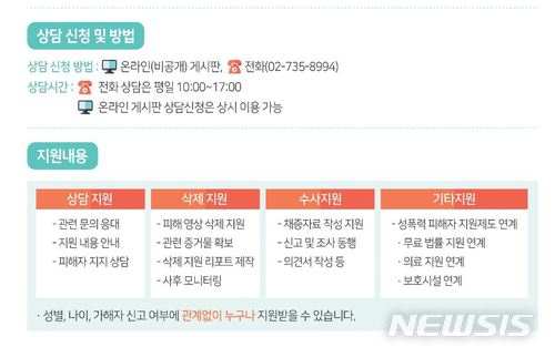 【서울=뉴시스】여성가족부가 30일부터 '디지털 성범죄 피해자 지원센터' 운영한다. 2018.04.29. (사진=여성가족부 제공)