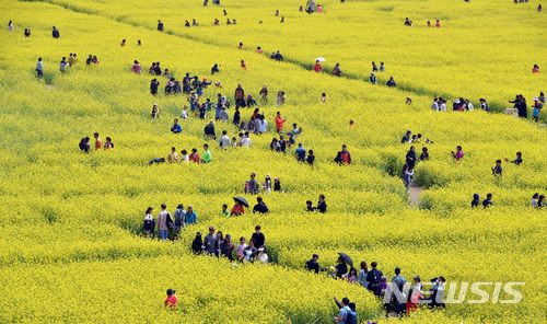 【서울=뉴시스】 봄 나들이 나온 사람들.