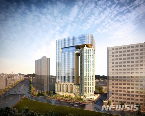 【서울=뉴시스】마포역 일대에 지상 24층 규모의 관광호텔이 들어선다. 마포로1구역 제24지구 조감도. 2018.05.17. (조감도=마포구 제공)