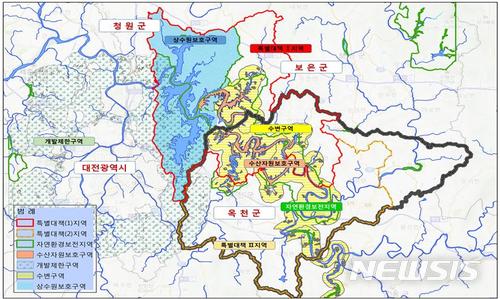 【옥천=뉴시스】 = 대청댐 규제 현황도.(사진=뉴시스 DB)&nbsp; 