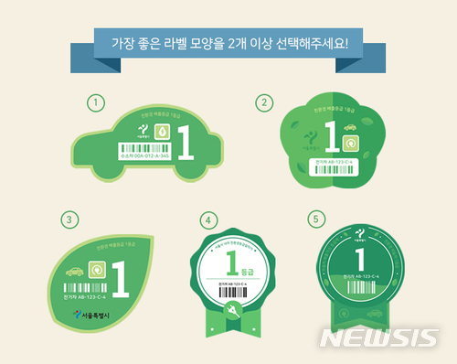 서울시 자동차친환경등급 표지, 시민선호도로 제작