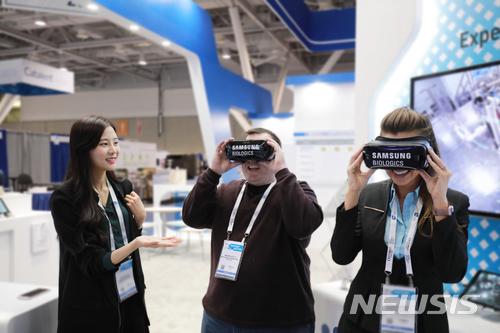 미국 보스턴에서 개막한 '바이오USA 2018'의 삼성바이오로직스 부스 