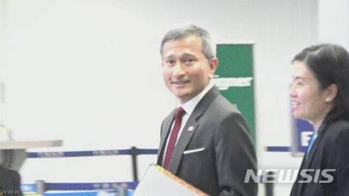 【서울=뉴시스】비비안 발라크리쉬난 싱가포르 외무장관.(사진출처: NHK 캡처) 2018.06.07. 