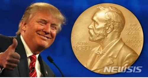 【서울=뉴시스】이예슬 기자 = 북미관계 정상화는 곧 한반도 평화 프로세스와 밀접한 연관이 있다는 점에 주목해 일부 시민들은 트럼프 대통령이 노벨상을 받을 정도로 한반도 평화에 큰 역할을 해주기를 기원하고 있다. (사진=SNS 갈무리) 