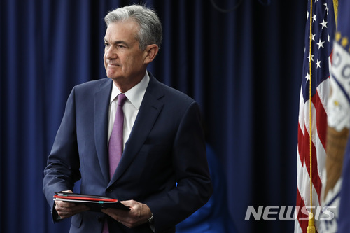 【워싱턴=AP/뉴시스】제롬 파월 미 연방준비은행(FRB) 의장. 2018.6.14 