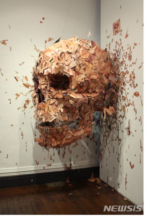 【서울=뉴시스】 강영민, 에어로다이나믹 스킨 Aerodynamic Skin 2009 성인잡지컷 Adult Magazine Cut 259x238x111cm