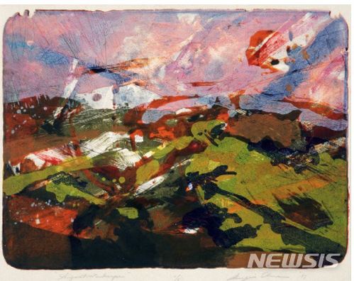 【서울=뉴시스】 전성우, 8월 만다라 August Mandala 1959석판화Lithography25x32cm 개인 소장 Private Collection