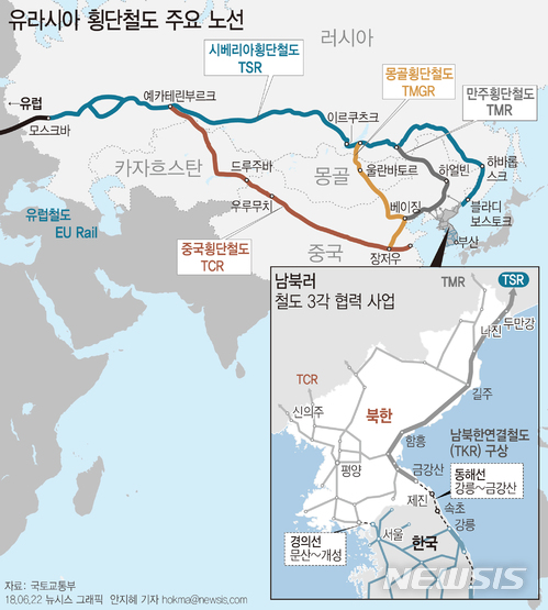 【서울=뉴시스】안지혜 기자 = 러시아를 국빈방문 중인 문재인 대통령은 22일(현지시각) 브라디미르 푸틴 러시아 대통령과 한·러 정상회담을 갖고 철도·가스·전력을 잇는 남북러 3각 협력 사업을 논의한다. hokma@newsis.com