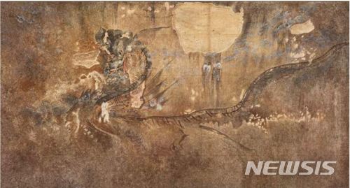 【서울=뉴시스】한성백제박물관 소장 덕화리1호분 '백호' 모사도