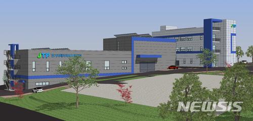 【제주=뉴시스】강정만 기자 = 제주특별자치도는 ‘전기차 폐배터리 재사용센터’를 제주테크노파크 디지털융합센터 부지 내(제주시 첨단로 241)에 건립한다고 3일 밝혔다. 사진은 조감도. 2018.07.03 (사진= 제주도청 제공) photo@newsis.com