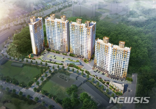  【천안=뉴시스】서정훈 기자 = 충남 천안시 목천읍 천정리 108-5번지 8필지 일원에 들어서는 전세형 민간 임대아파트 '천안 목천 고운라피네' 조감도. (사진=천안 목천 고운라피네 분양사 제공)