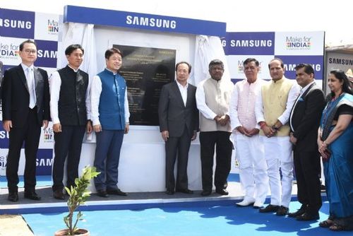 지난해 6월 삼성전자의 인도 노이다 공장 확장공사 착공식.