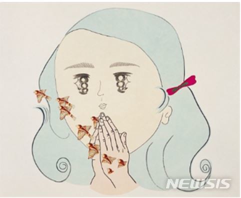 【서울=뉴시스】 명랑한 고통 -후두둑, Mixed media on Hanji. 150X120cm. 2008