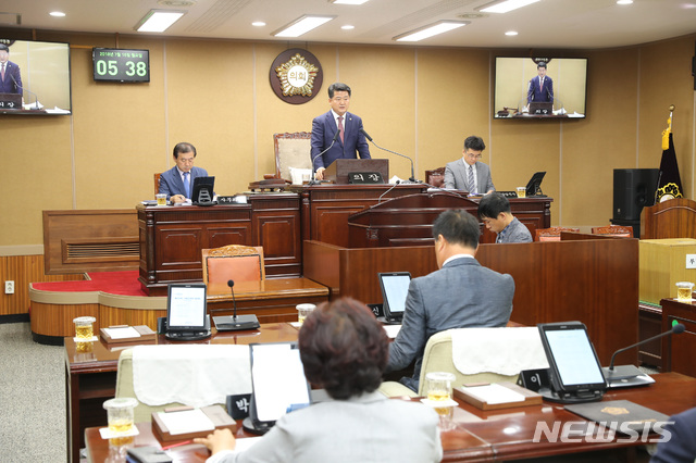 【거창=뉴시스】정경규 기자 = 경남 거창군의회 본회의장.2018.07.17.(사진=거창군의회 제공) photo@newsis.com