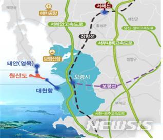 【홍성=뉴시스】충남 보령 원산도 최대 규모 관광단지 위치도. 