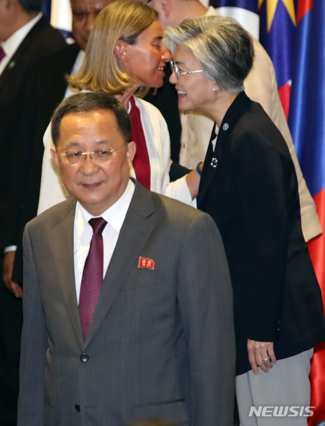 【싱가포르=뉴시스】배훈식 기자 =리용호 북한 외무상 2019.08.22 photo@newsis.com