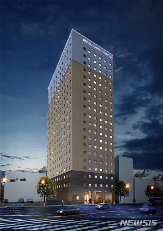 【대구=뉴시스】일본 최대의 비즈니스 호텔 체인 토요코인 동대구점이 17일 오전 착공식을 가진다. 야간 투지도. 2018.08.16.(사진=대구시 제공)&nbsp; photo@newsis.com