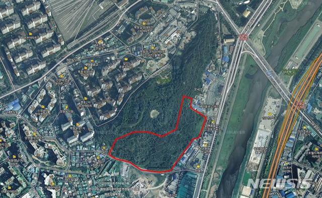 도시숲 가꾸기 갈산위치도