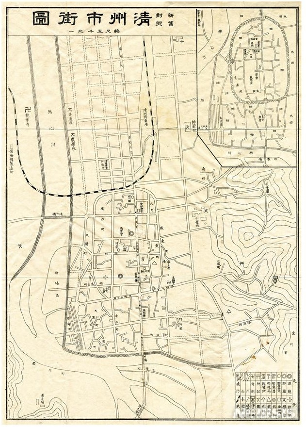 1910년대 청주시가도(청주연혁지).
