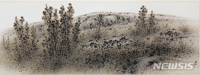 【서울=뉴시스】 청전,추경산수_178.5 x 64 cm_종이에 수묵담채_1960년대 말.jpg